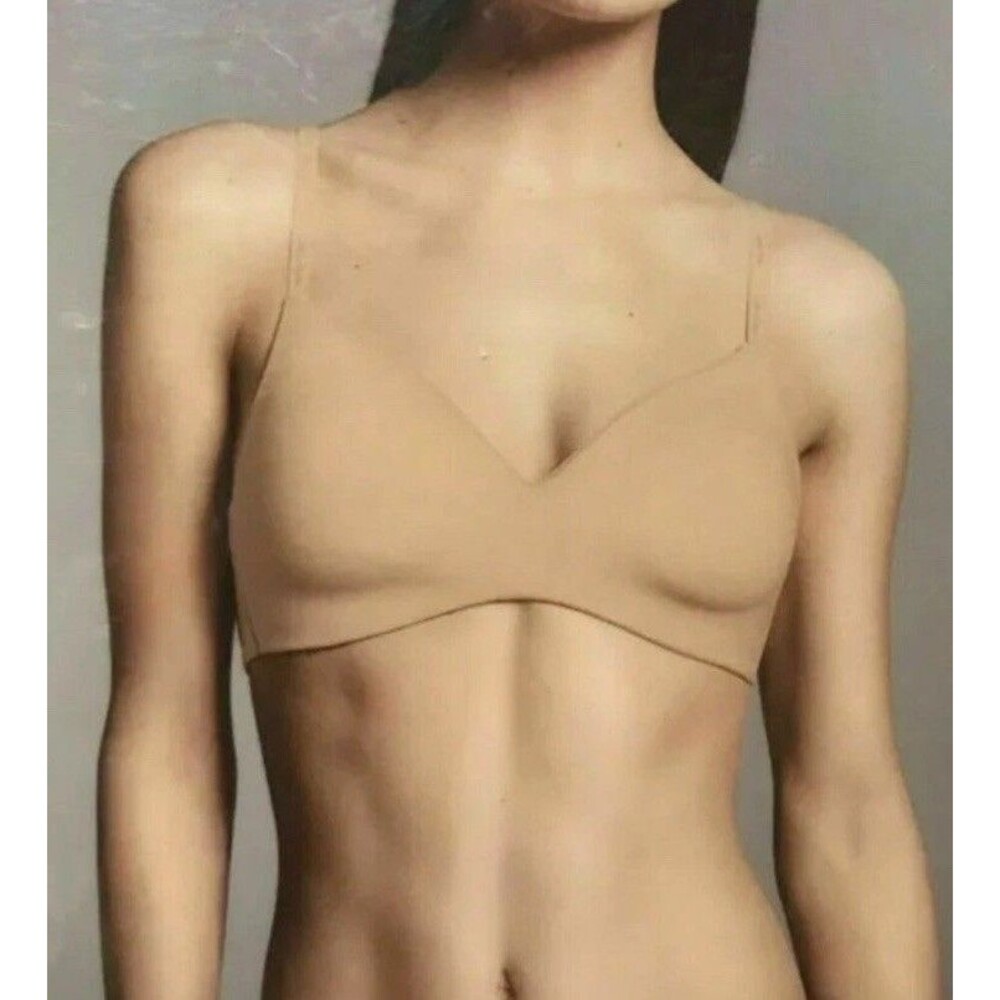 Calvin Klein Bra Size L Beige Wireless Lined Adjustable Strap Lingerie